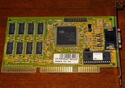 MicroMax International Corporation CL-GD542x EVAL Board Rev 1.0, Cirrus Logic GD5422DM2, FCC-ID: I7TGD5422DM2, ISA VGA Grafikkarte, Taiwan 1992